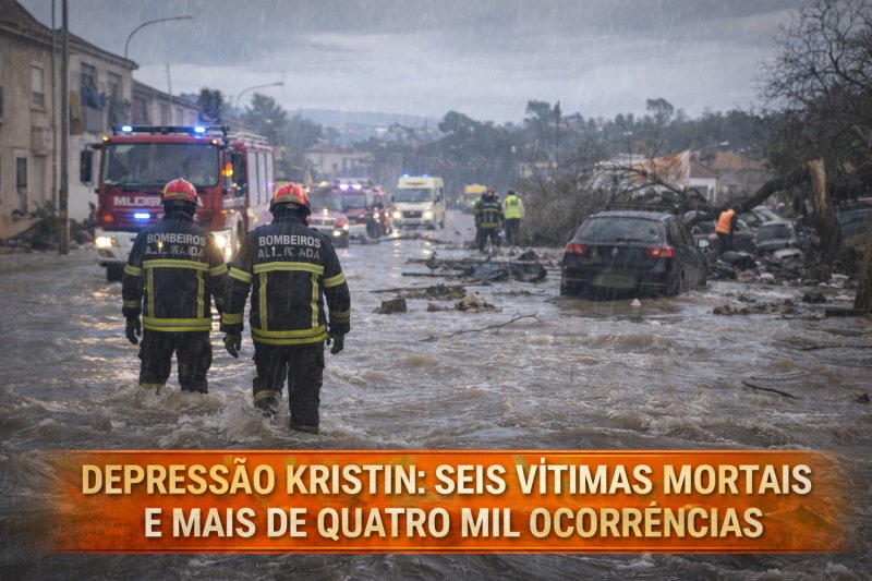 Depressão Kristin: seis vítimas mortais e mais de quatro mil&nbsp;ocorrências