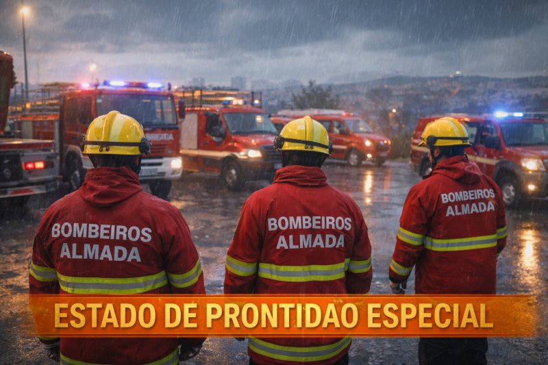 Bombeiros de Almada ativam Estado de Prontidão Especial devido a mau&nbsp;tempo