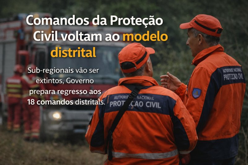 Comandos da Proteção Civil vão regressar ao modelo&nbsp;distrital