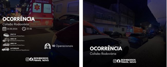 Ocorrência de colisão&nbsp;rodoviária