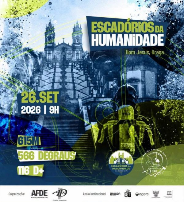Bombeiros de sete países vão enfrentar 566 degraus no Bom Jesus com 32 quilos às&nbsp;costas