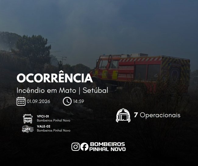 CB Pinhal Novo em apoio a incêndio em&nbsp;mato